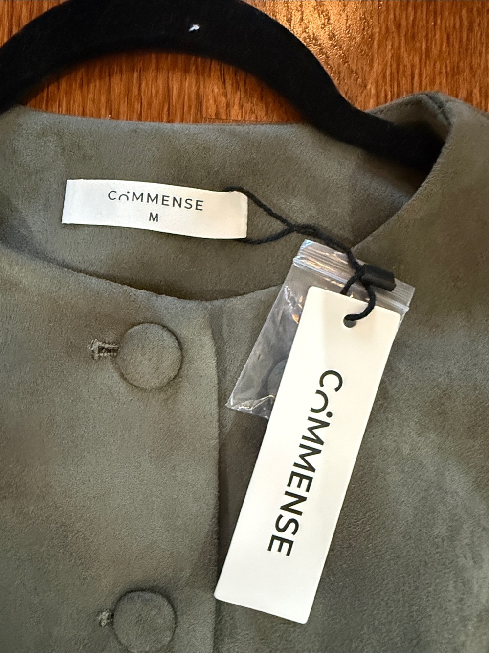 Commense Olive Suede Button-Front Jacket - Picture 6 of 6